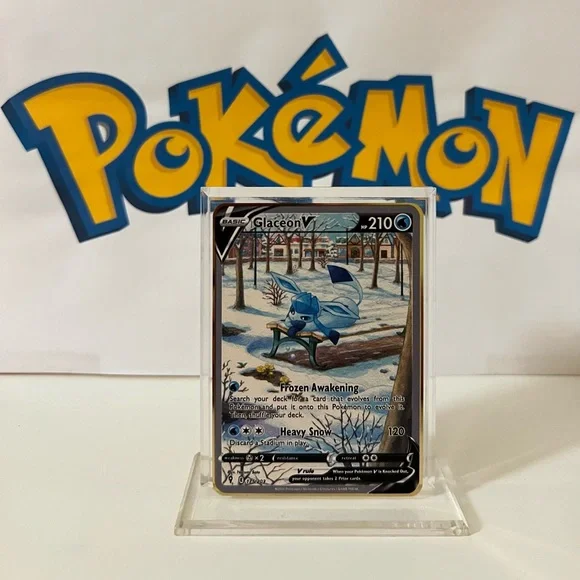 Pokemon | Toys | Pokmon Glaceon V 7523 Evolving Skies Metal Gold Card |  Poshmark
